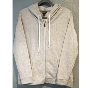 NWT EDDIE BAUER Camp Fleece Hoodie Heather Gray Women's Lg